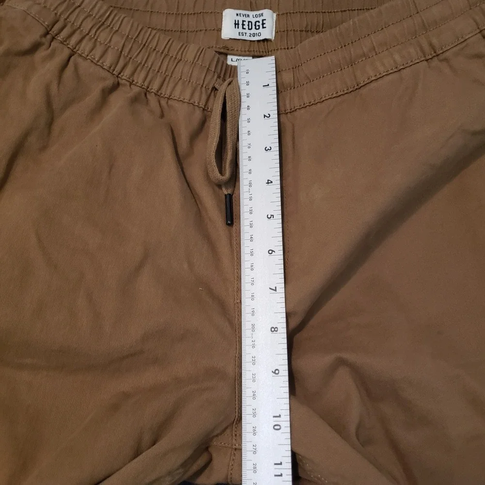 Hedge Jogger‎ Pants Mens Large Brown Tan Cotton Stretch Drawstring